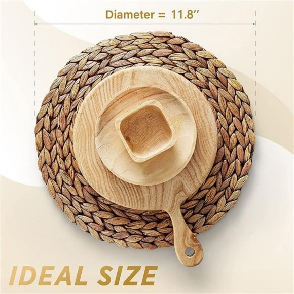 Woven Placemats, (Sizes:11.8"-13.5''-15") Round Placemats Rattan Placemats - Picture 2 of 5